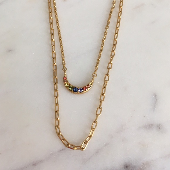 Madewell Rainbow Pavé Moon Necklace Set - Picture 7 of 10